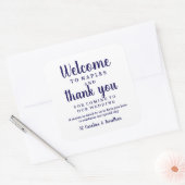 Sticker Carré Mariage Welcome Merci Hôtel Custom Favoriser Sac (Enveloppe)