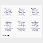 Sticker Carré Mariage Welcome Merci Hôtel Custom Favoriser Sac (Feuille)
