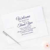 Sticker Carré Mariage Welcome Merci Hôtel Custom Favoriser Sac (Enveloppe)