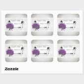 Sticker Carré Mariages de feuilles d'arbre du coeur pourpre (Feuille)