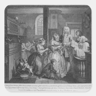 Sticker Carré Marié à une vieille femme de ménage