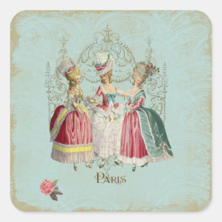 Sticker Carré Marie Antoinette Française Paris Dames