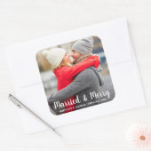 Sticker Carré Marié & Joyeux Fête photo (Enveloppe)