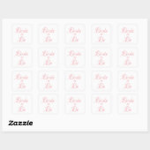 Sticker Carré Mariée à être rose Script Élégant Chic Plutôt (Feuille)