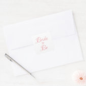 Sticker Carré Mariée à être rose Script Élégant Chic Plutôt (Enveloppe)