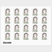 Sticker Carré Mariée Art déco (Feuille)