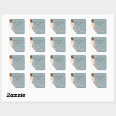 Sticker Carré Mariée bleue (Feuille)