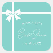 Sticker Carré Mariée & Co Elegant Ruban à Nœud Blanc Enterrement (Devant)