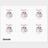 Sticker Carré Mariée De Chat Cute Et Mariage De Groom (Feuille)
