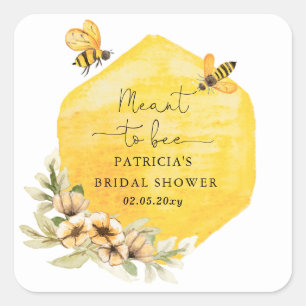 Sticker Carré Mariée Fleurie Abeille Fleur Bridal Shower