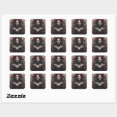 Sticker Carré Mariée gothique (Feuille)