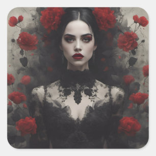 Sticker Carré Mariée gothique