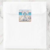 Sticker Carré Mariée Mariage Jour Plage Mariage Fancy Gown (Sac)