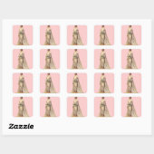Sticker Carré Mariée Vintage (Feuille)