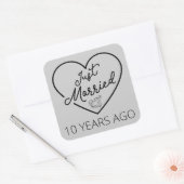 Sticker Carré Mariés depuis 10 ans III (Enveloppe)