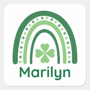 Sticker Carré Marilyn Nom Clover Boho Rainbow