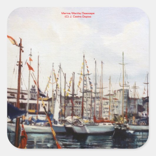 Sticker Carré Marina/Mariña/Seascape (Devant)
