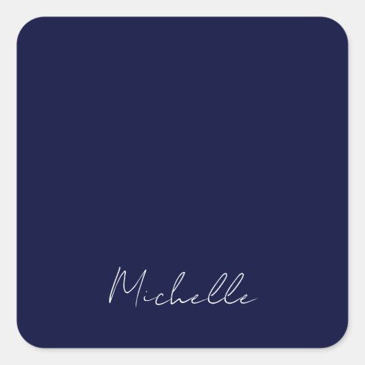 Sticker Carré Marine Bleu Couleur Plaque Moderne Nom Propre Call (Devant)
