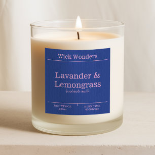 Sticker Carré Marine bleu rose minimaliste bougie faisant Étique