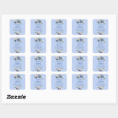 Sticker Carré Marine Blue Blush Rose Roses Boho Graduation (Feuille)