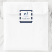 Sticker Carré Marine Blue Centerville Cape Cod Carte Mariage Fav (Sac)