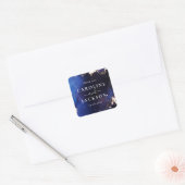 Sticker Carré Marine Blue Gold Galaxy Mariage Favor (Enveloppe)