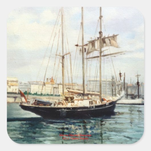 Sticker Carré Marine/Marine/Seascape (Devant)