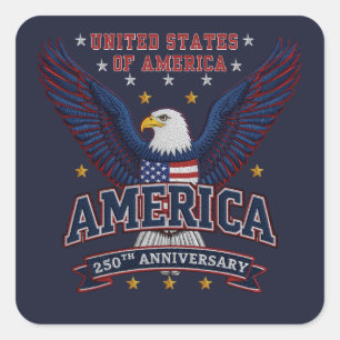 Sticker Carré Marine patriotique 250e anniversaire