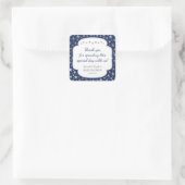 Sticker Carré Marine Silver Twinkle étoiles merci pour (Sac)