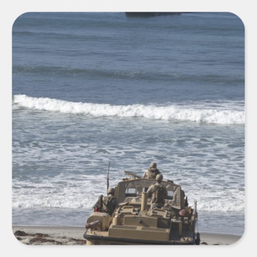 Sticker Carré Marines anticipent l'arrivée (Devant)