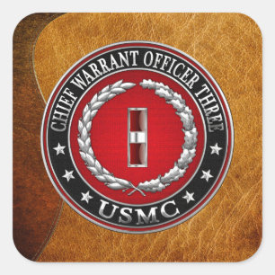 Sticker Carré Marines des États-Unis : Adjudant-chef trois (USMC
