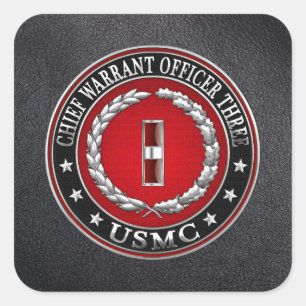 Sticker Carré Marines des États-Unis : Adjudant-chef trois (USMC