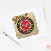 Sticker Carré Marines des États-Unis : Colonel (USMC Col) [3D] (Enveloppe)