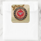Sticker Carré Marines des États-Unis : Colonel (USMC Col) [3D] (Sac)