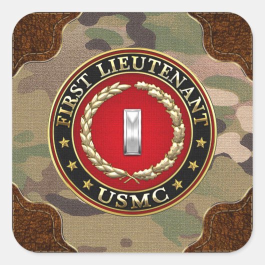 Sticker Carré Marines des États-Unis : Premier lieutenant (USMC  (Devant)