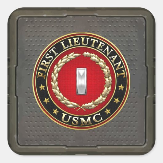 Sticker Carré Marines des États-Unis : Premier lieutenant (USMC  (Devant)