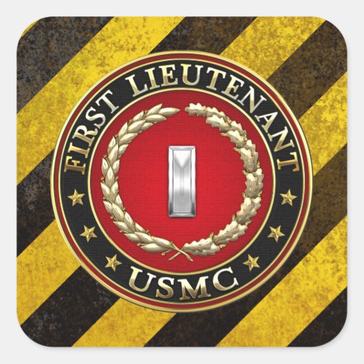 Sticker Carré Marines des États-Unis : Premier lieutenant (USMC  (Devant)