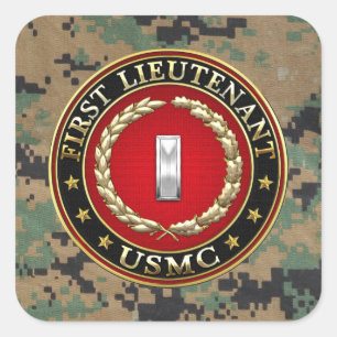 Sticker Carré Marines des États-Unis : Premier lieutenant (USMC
