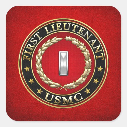 Sticker Carré Marines des États-Unis : Premier lieutenant (USMC  (Devant)