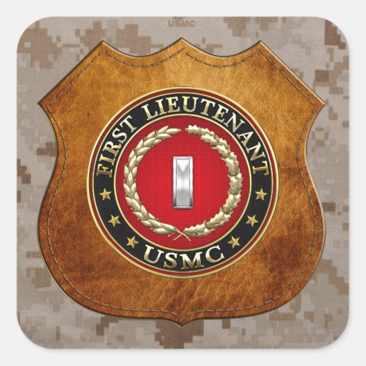 Sticker Carré Marines des États-Unis : Premier lieutenant (USMC  (Devant)