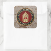 Sticker Carré Marines des États-Unis : Premier sergent (USMC 1er (Sac)