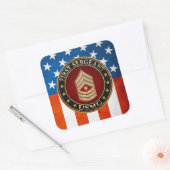 Sticker Carré Marines des États-Unis : Premier sergent (USMC 1er (Enveloppe)