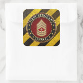 Sticker Carré Marines des États-Unis : Premier sergent (USMC 1er (Sac)