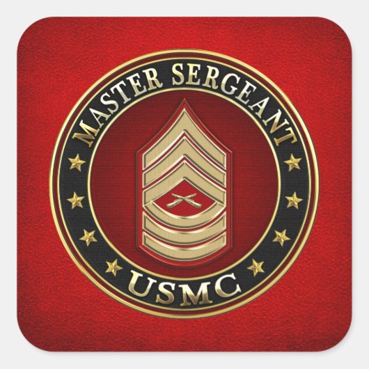 Sticker Carré Marines des États-Unis : Sergent-maître (USMC MSgt (Devant)