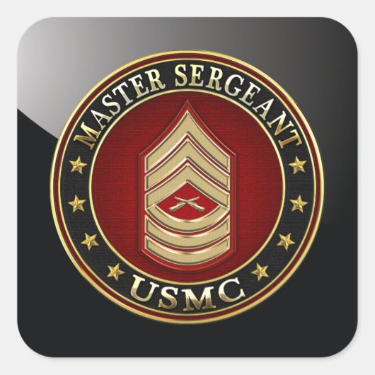 Sticker Carré Marines des États-Unis : Sergent-maître (USMC MSgt (Devant)
