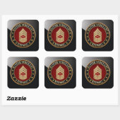 Sticker Carré Marines des États-Unis : Sergent-maître (USMC MSgt (Feuille)