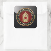 Sticker Carré Marines des États-Unis : Sergent-maître (USMC MSgt (Sac)