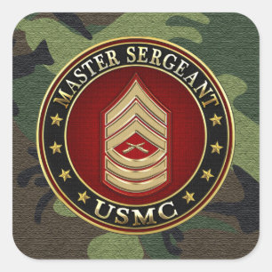 Sticker Carré Marines des États-Unis : Sergent-maître (USMC MSgt