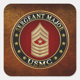Sticker Carré Marines des États-Unis : Sergent-major (SgtMaj de