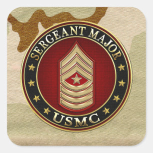 Sticker Carré Marines des États-Unis : Sergent-major (SgtMaj de 